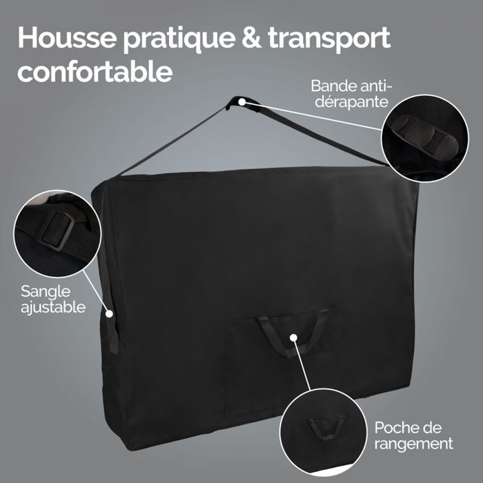 Housse de transport pour table de massage - Noir - Vivezen