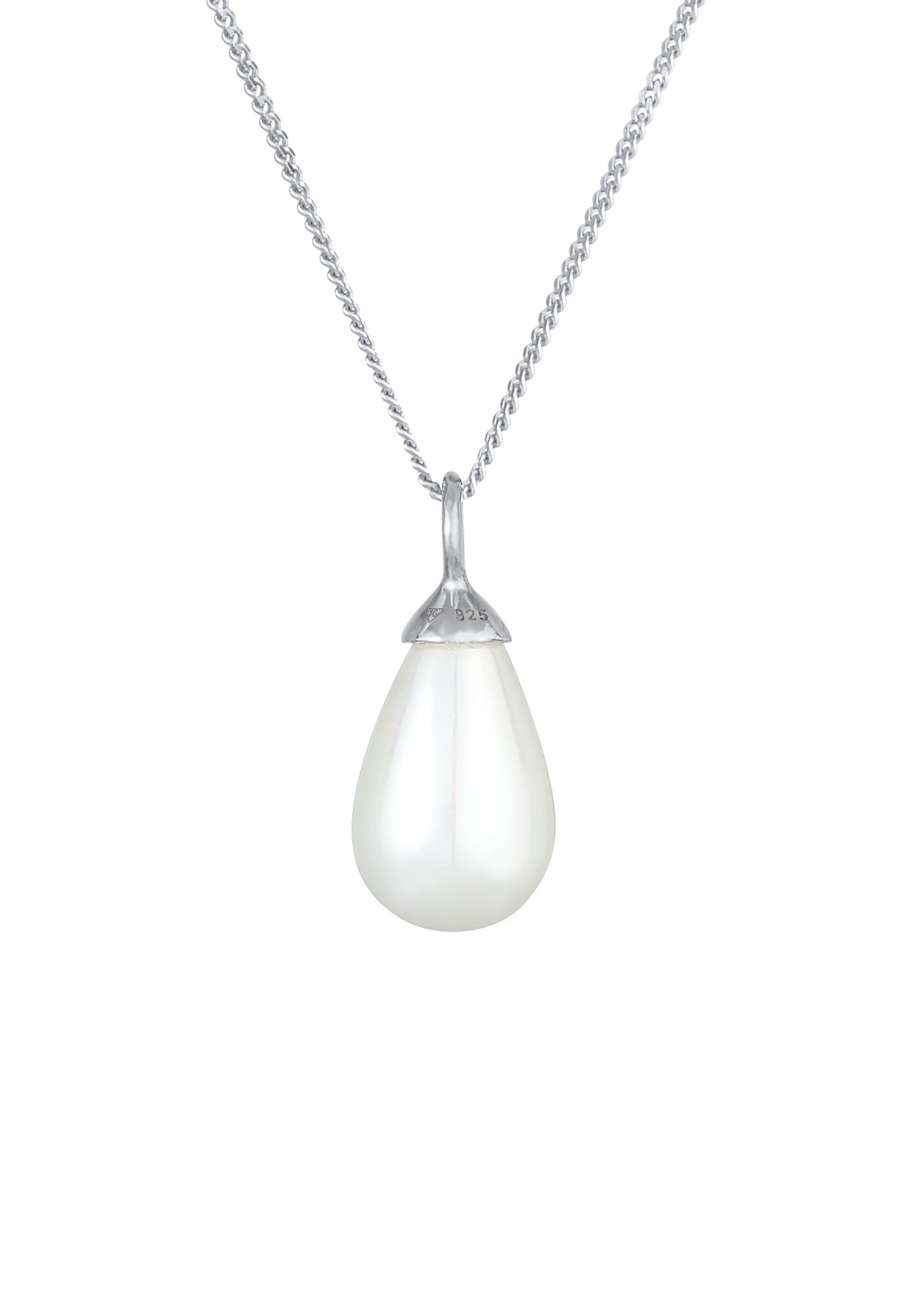 Nenalina Pendentif femme goutte classique avec perle de culture d'eau douce en argent sterling 925