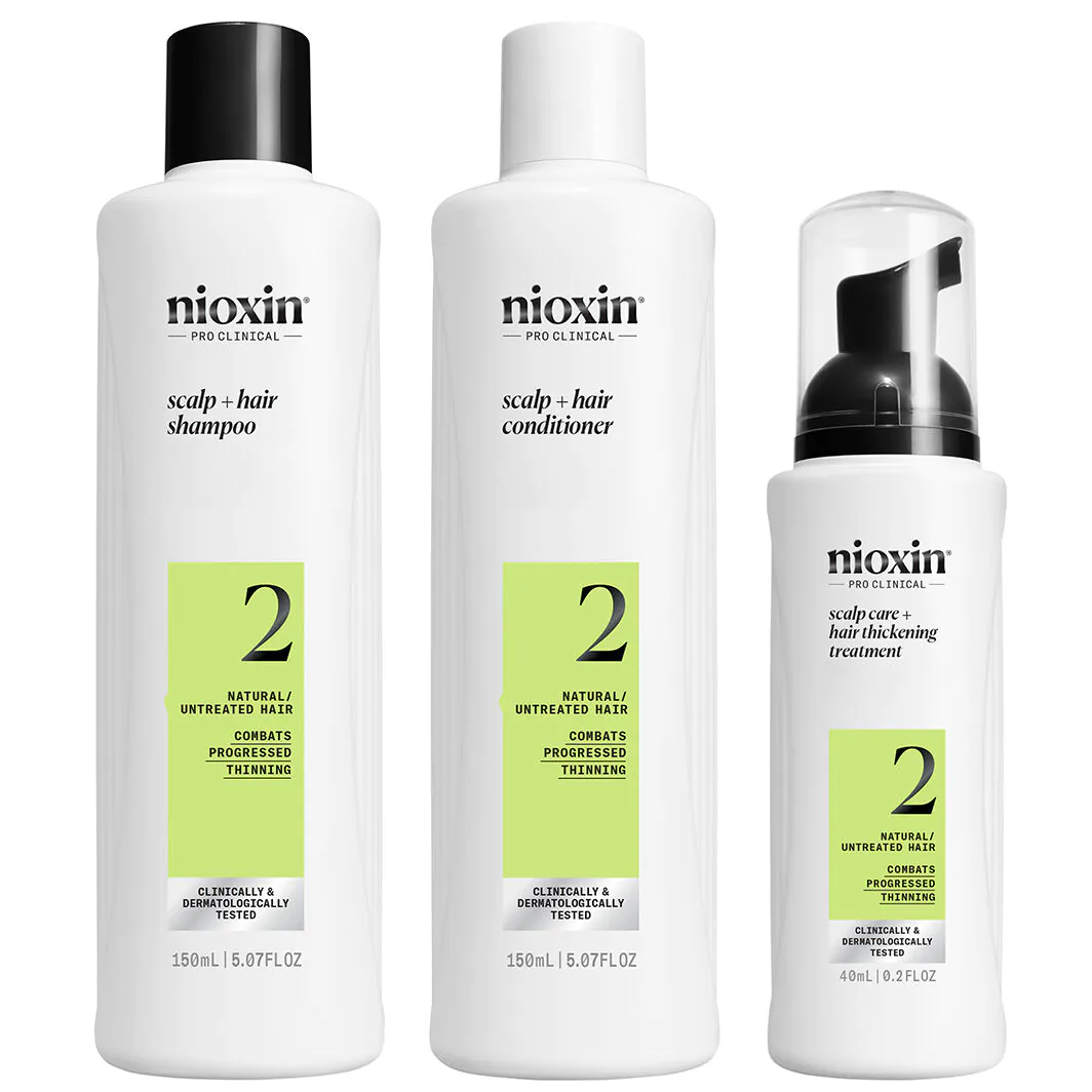 Nioxin System 2, Zestaw oczyszczający do włosów naturalnych, mocno przerzedzonych