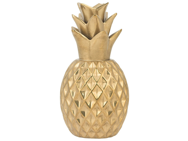 Figurka ozdobna ceramiczna ananas złota