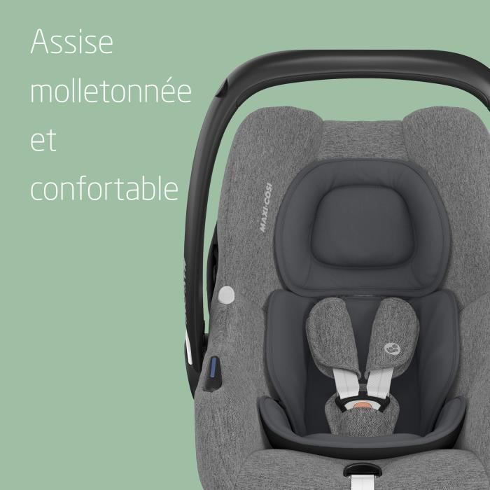 Silla de coche Maxi-Cosi CabrioFix i-Size, ligera, con sistema ISOFIX, compatible con cochecitos Maxi-Cosi, de 0 a 12 meses, 12 kg, color gris.