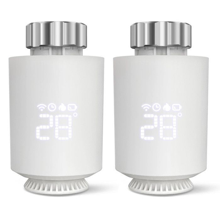 Tête Thermostatique Intelligente - ZigBee 3.0 Alexa Google - Programmation 7J - 2 Pack - Radiateur Chauffage Domotique