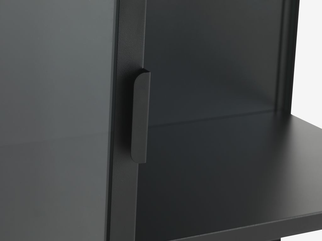 ВИРУМ ВИРУМ витрина, 2 стаклена врата, црна