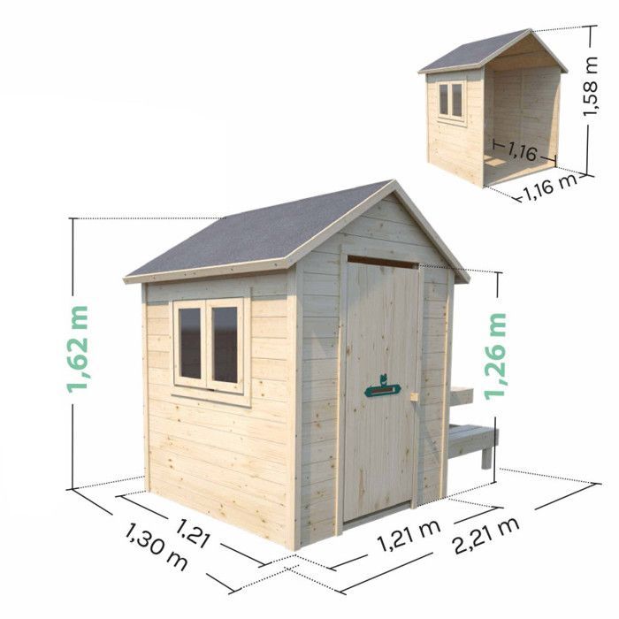 Cabane en bois avec table pique-nique TIANA