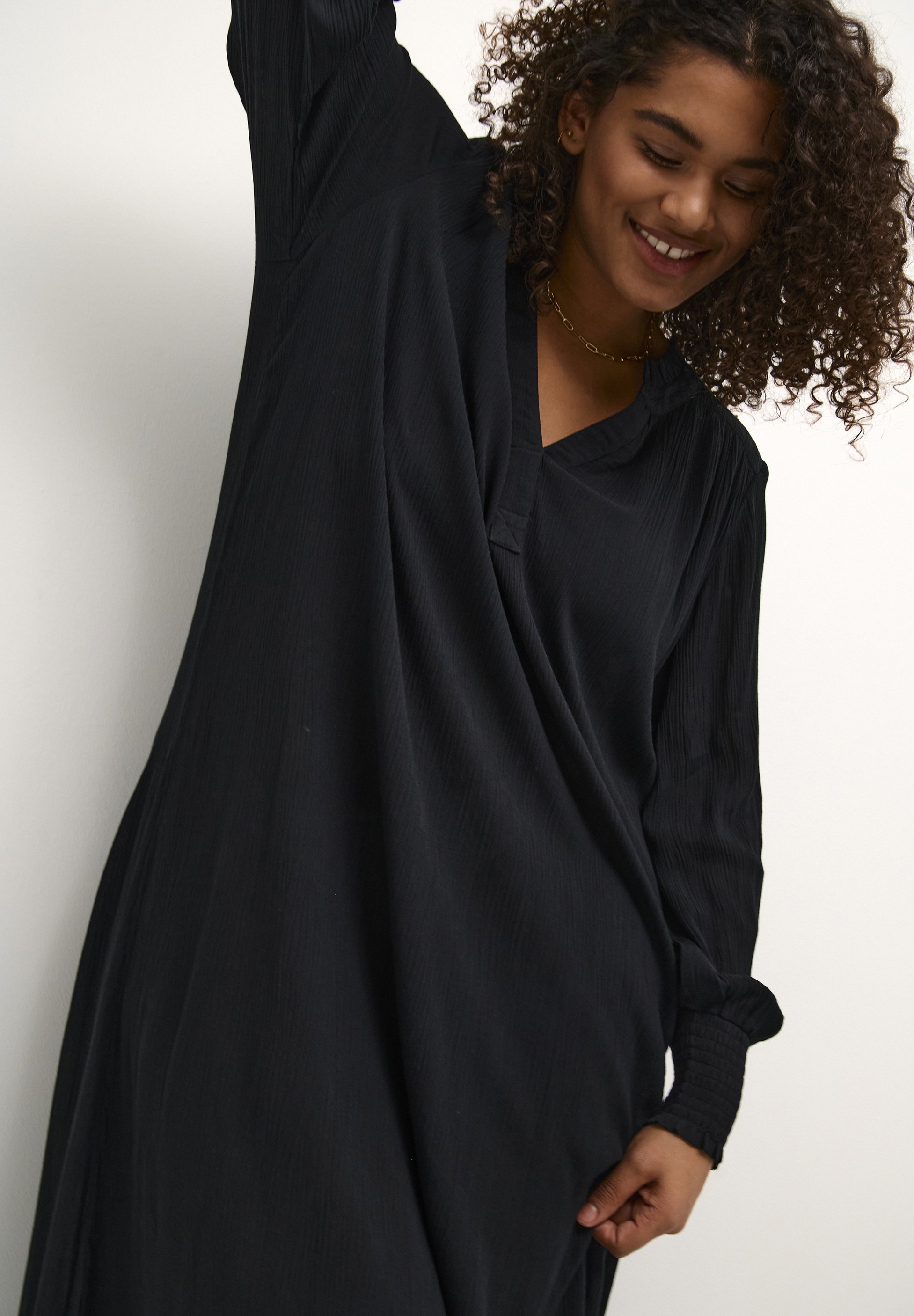 Kaffe Curve KCMIRIAM AMI - Maxi-jurk - diepzwart