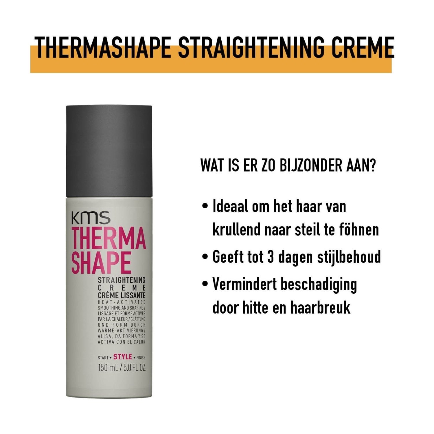 KMS plaukų tiesinimo kremas - 150 ml