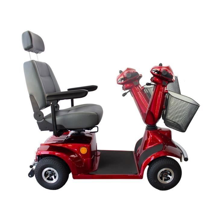Scooter eléctrico Mobiclinic para personas con movilidad reducida, 500 W Premium, seguridad y eficiencia, autonomía de 30 km, 12 V, color rojo Libra.