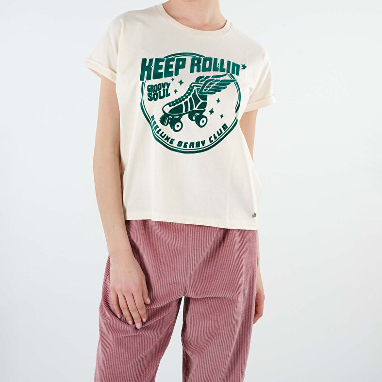  Beige t-skjorte for kvinner