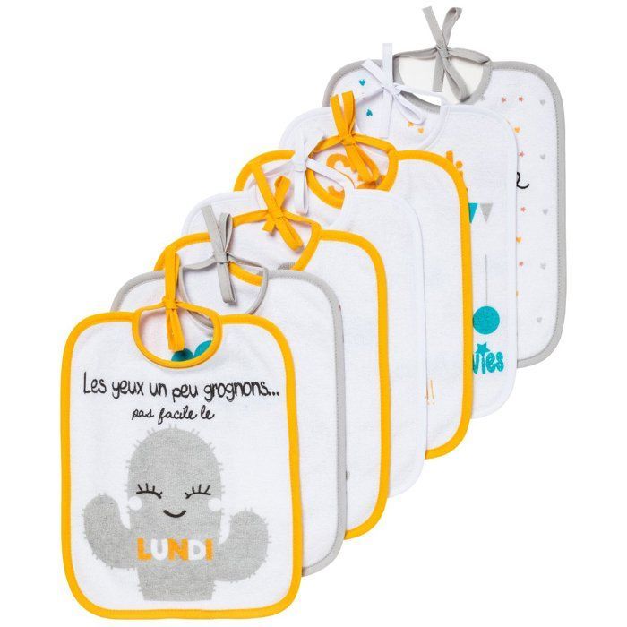 BABYCALIN Set mit 7 Neugeborenen-Lätzchen