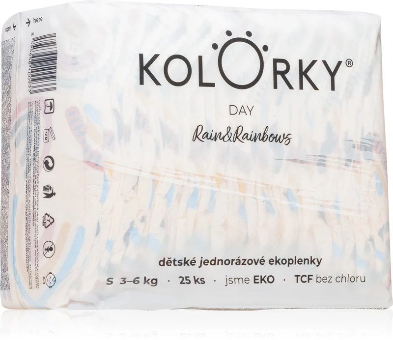 Fraldas descartáveis ecológicas Kolorky Day Rain&Rainbow