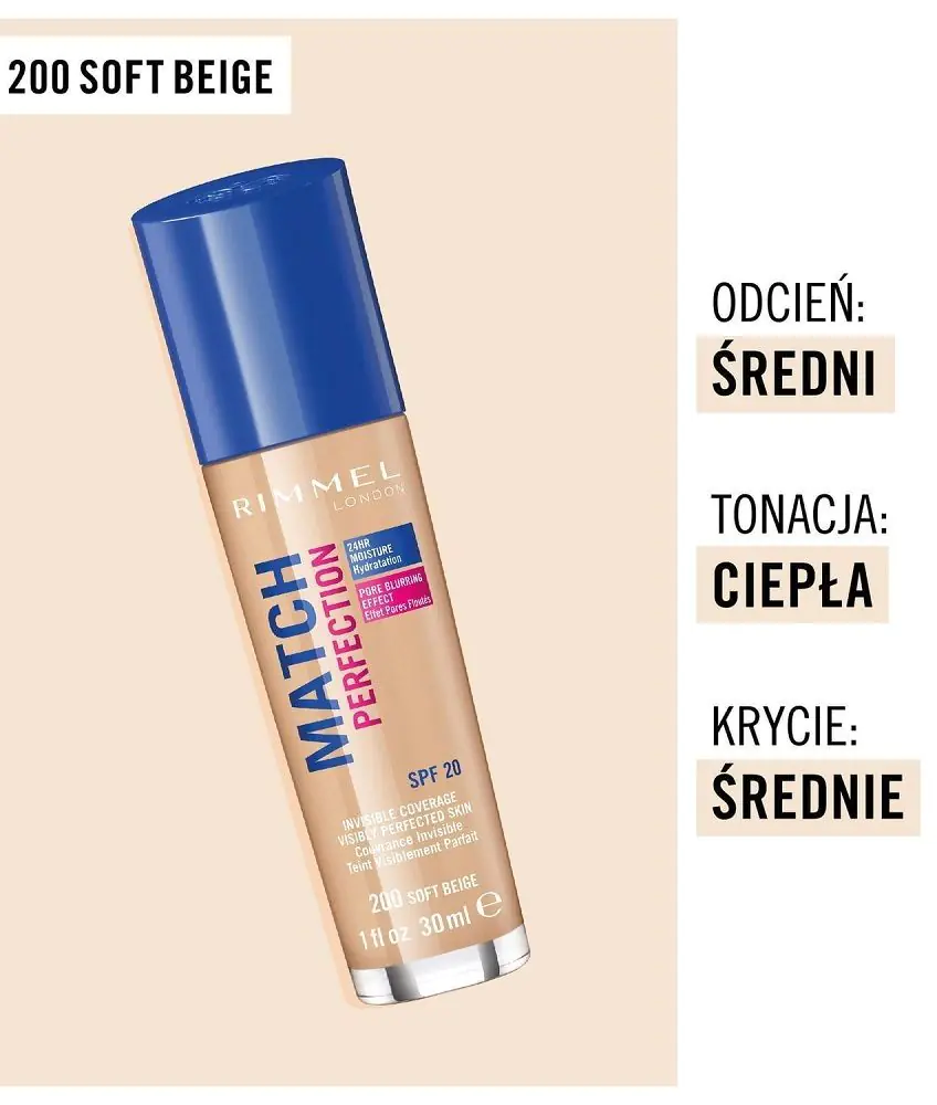 Rimmel Match Perfection Podkład do twarzy, 200