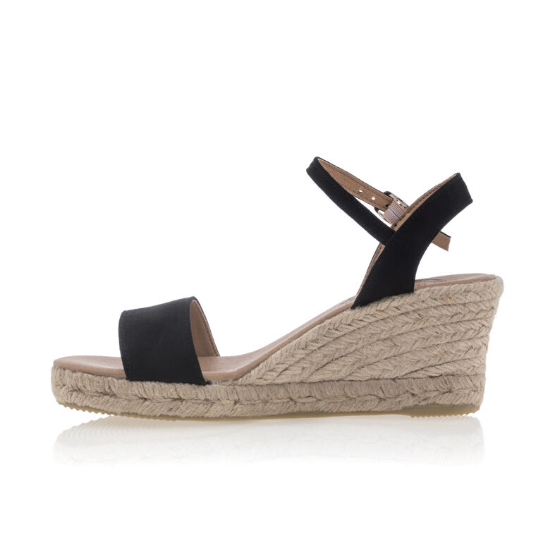 Svarta espadriller med repsulor för kvinnor