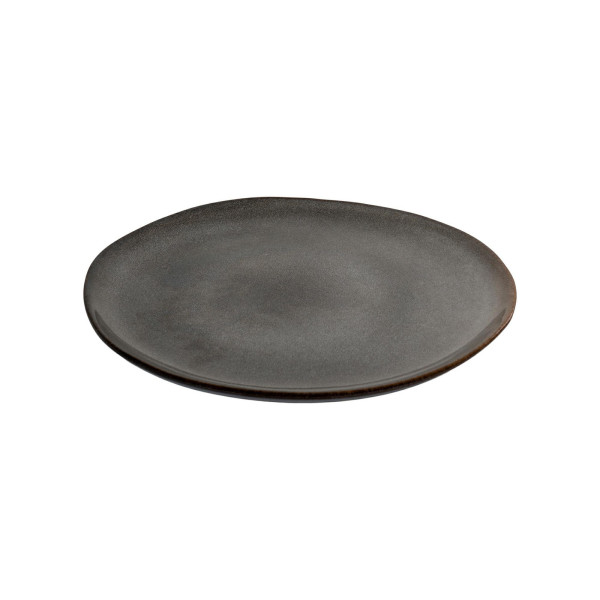 Zestaw 4 TALERZE Selma 21cm brązowoszare CERAMIKA rustykalne