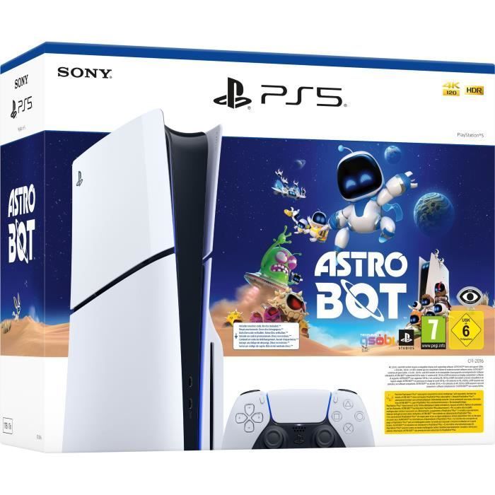 Pack PS5 Standard (avec lecteur CD) : Console PlayStation 5 (Modèle Slim) + Astro Bot (Code)