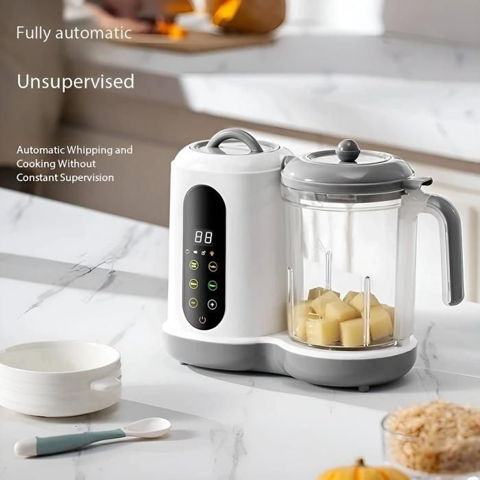 Frullatore, preparazione di pappe per neonati, cottura a vapore, riscaldamento, funzione timer, capacità 400 ml, 200 W