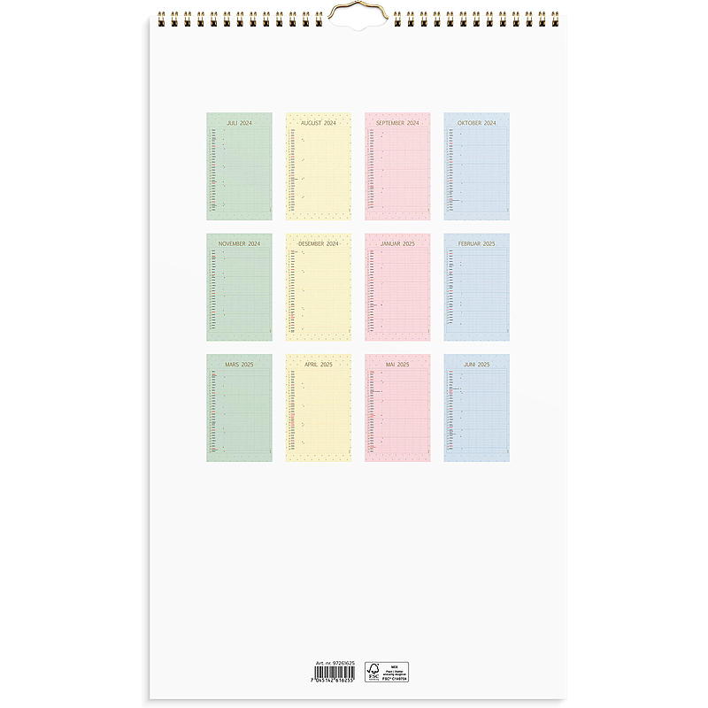 Väggkalender familjefärg