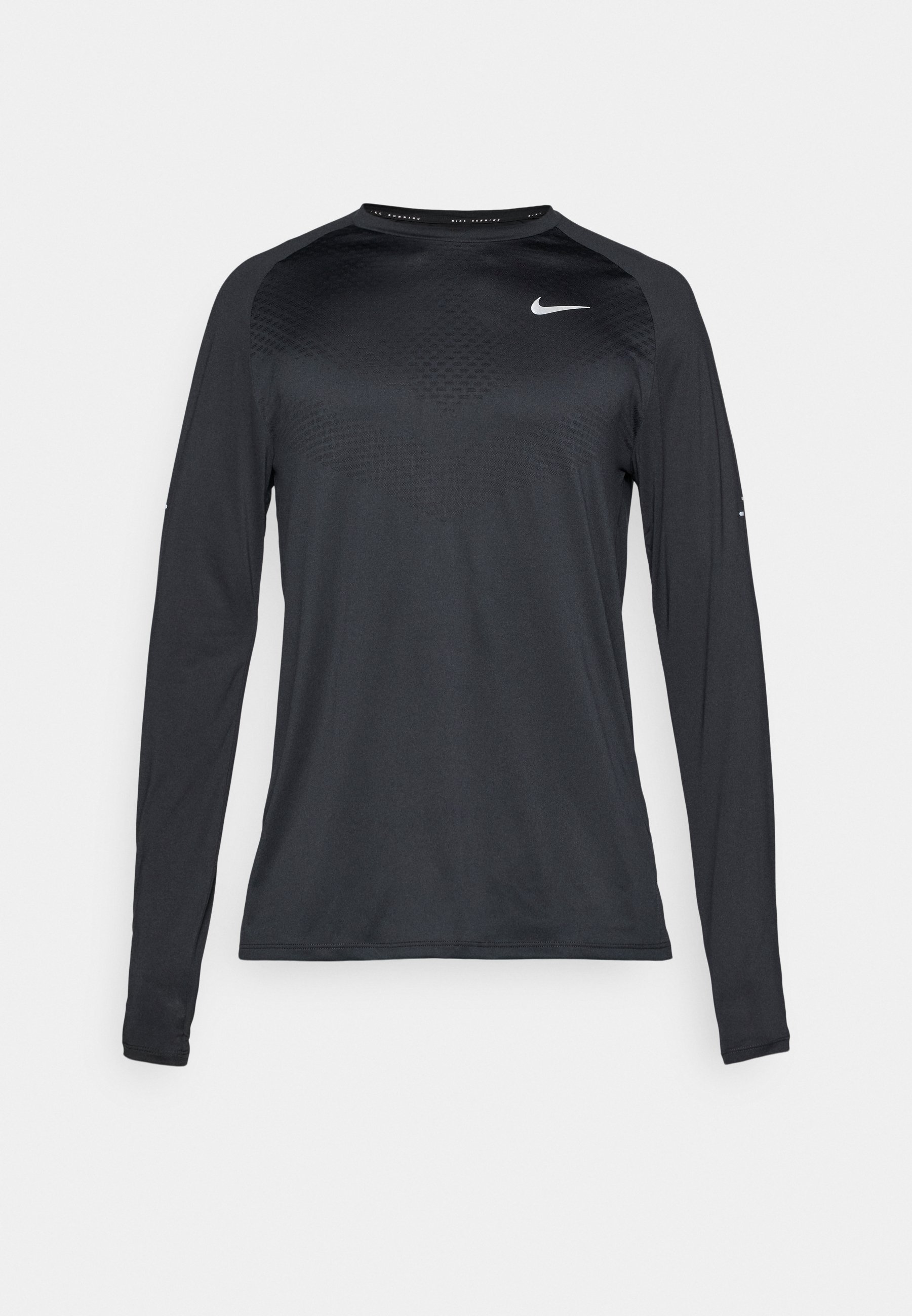 Nike Performance STRIDE TOP - Majica z dolgimi rokavi - črna/odsevno srebrna