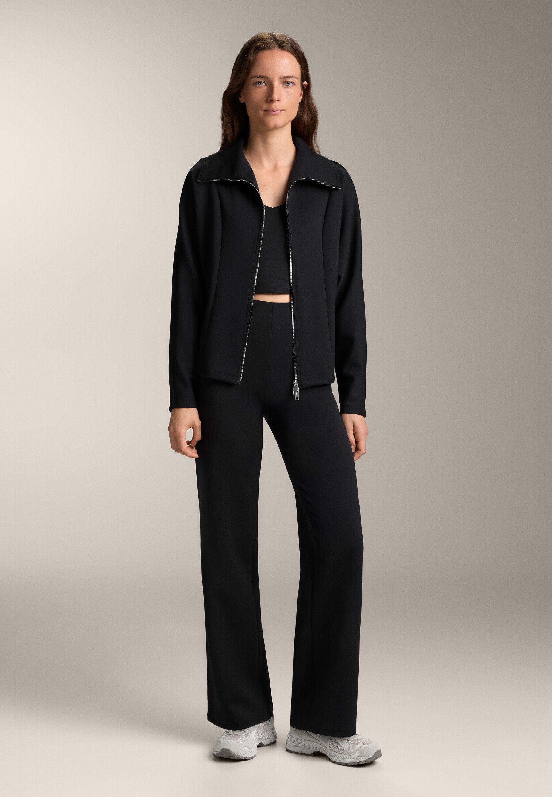 OYSHO NEOPREEN-EFFECT RECHTE PIJPEN - Broek - zwart