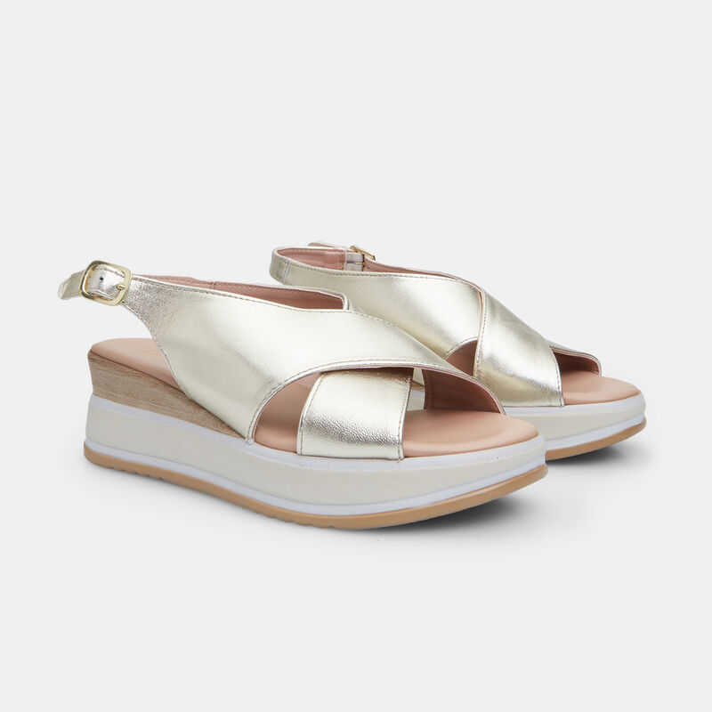 BATA Damsandaler i Läder med 5 cm Platåsula