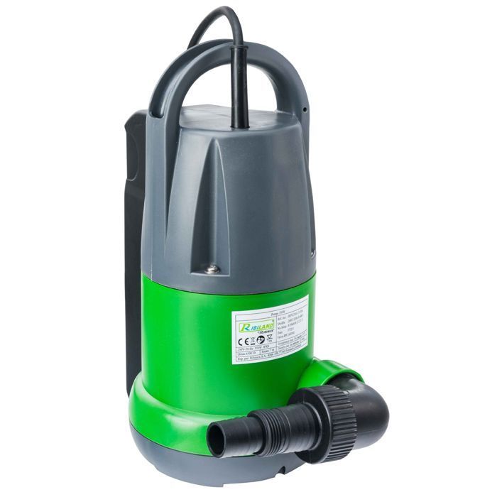 Bomba submersível de 400 W com flutuador integrado.
