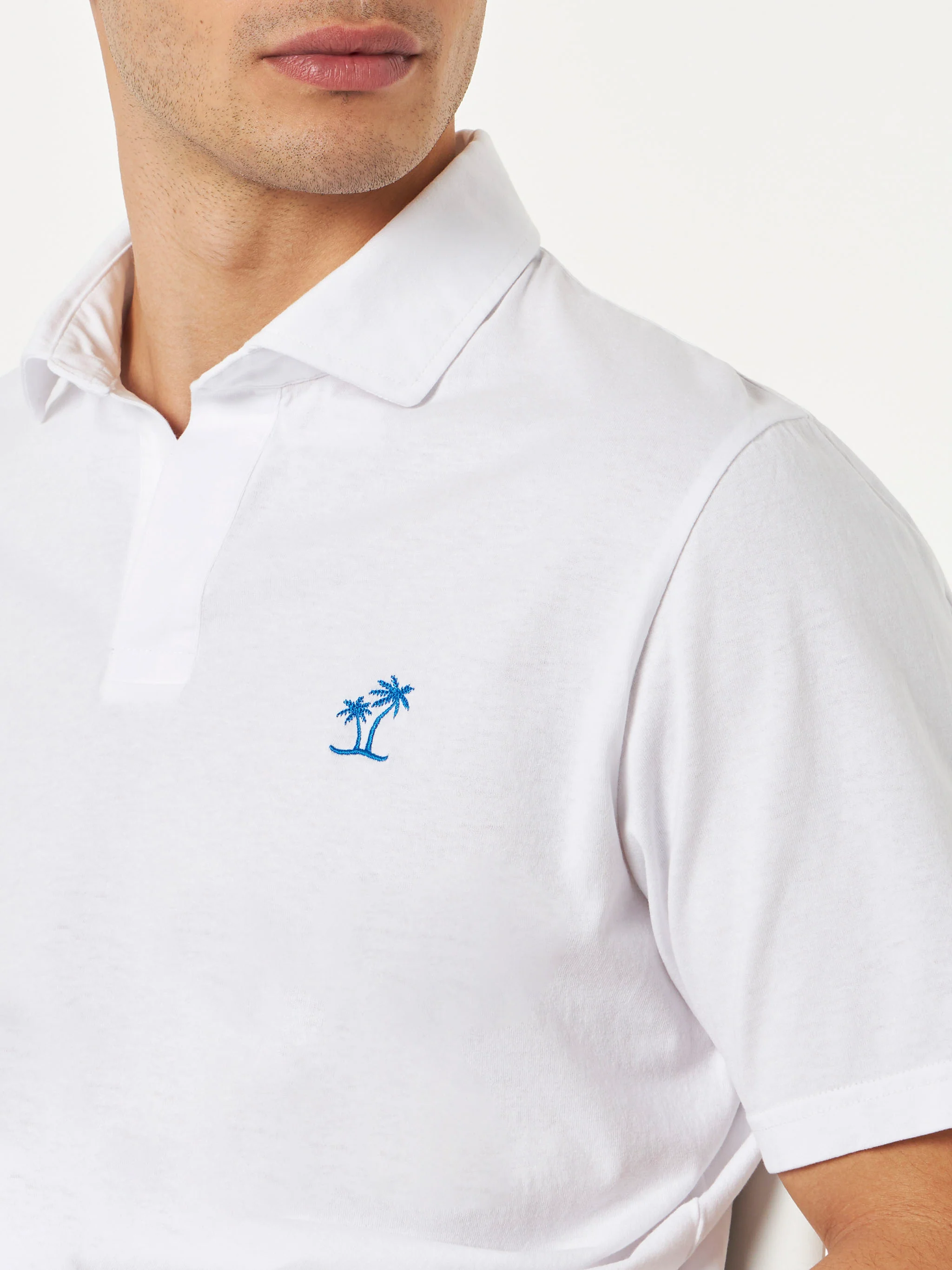 Herenpolo van wit katoenjersey