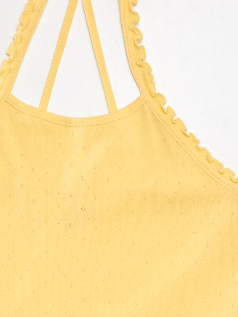 Blusa de alcinha com babados - AMARELA