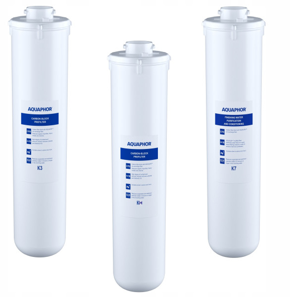 Zestaw 3 wkładów filtrujących Aquaphor K3, KH, K7