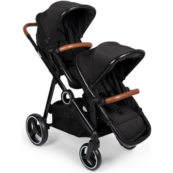 BANINNI Luiz - Double Stroller - From 0 to 36 months - Up to 22kg - Black