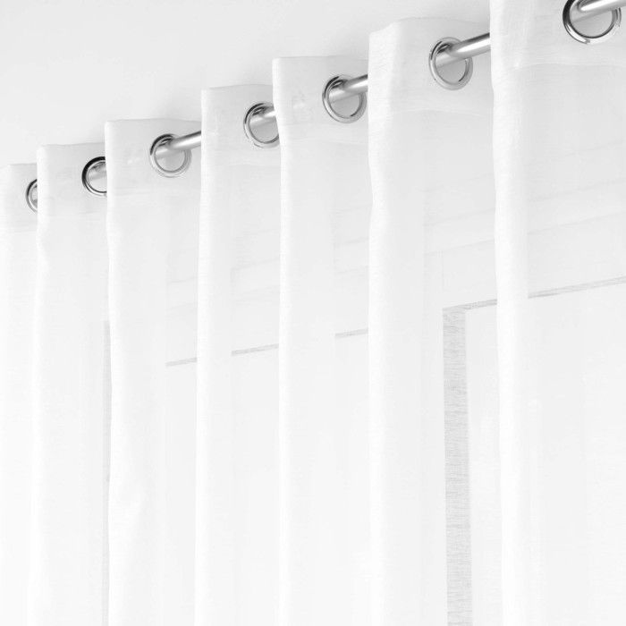 Voilage spécial baie vitrée  Largeur 400 x 240 cm – Voile sablé Lissea Blanc