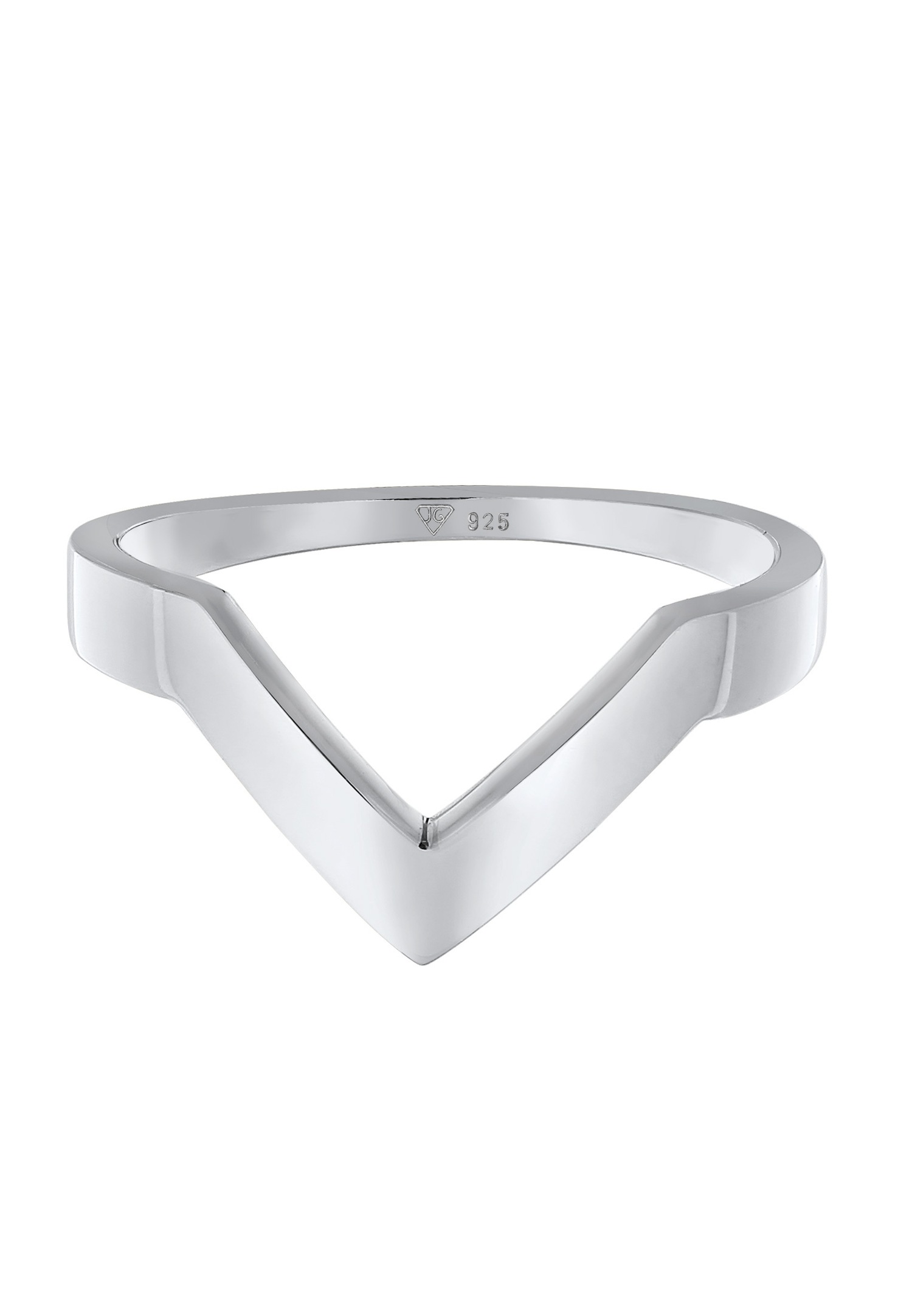 Elli PREMIUM Elli PREMIUM Bague Femmes forme V Géo Basic en argent sterling 925 rhodié