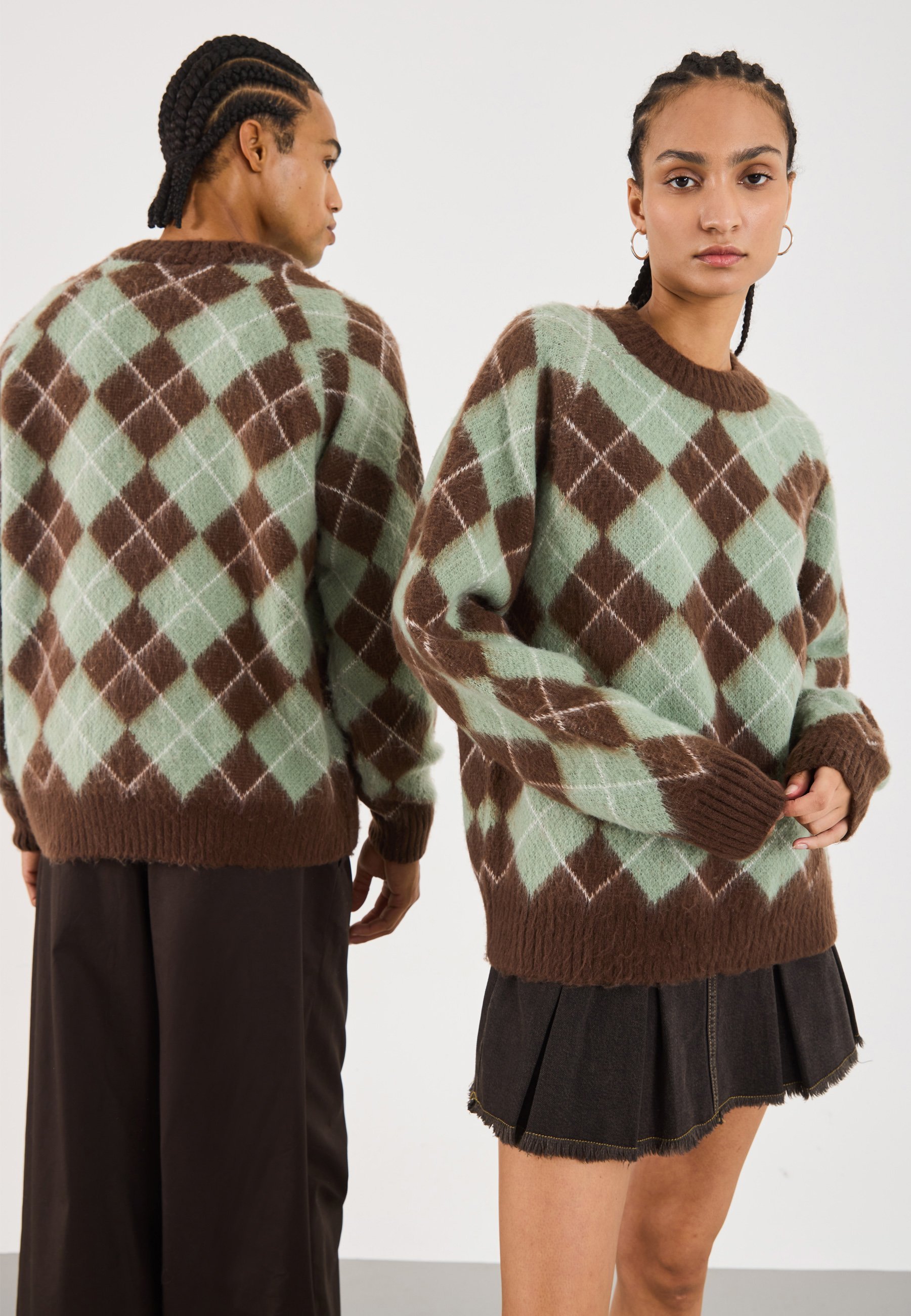 YOURTURN UNISEX - Sweter - Brązowo-Niebieski