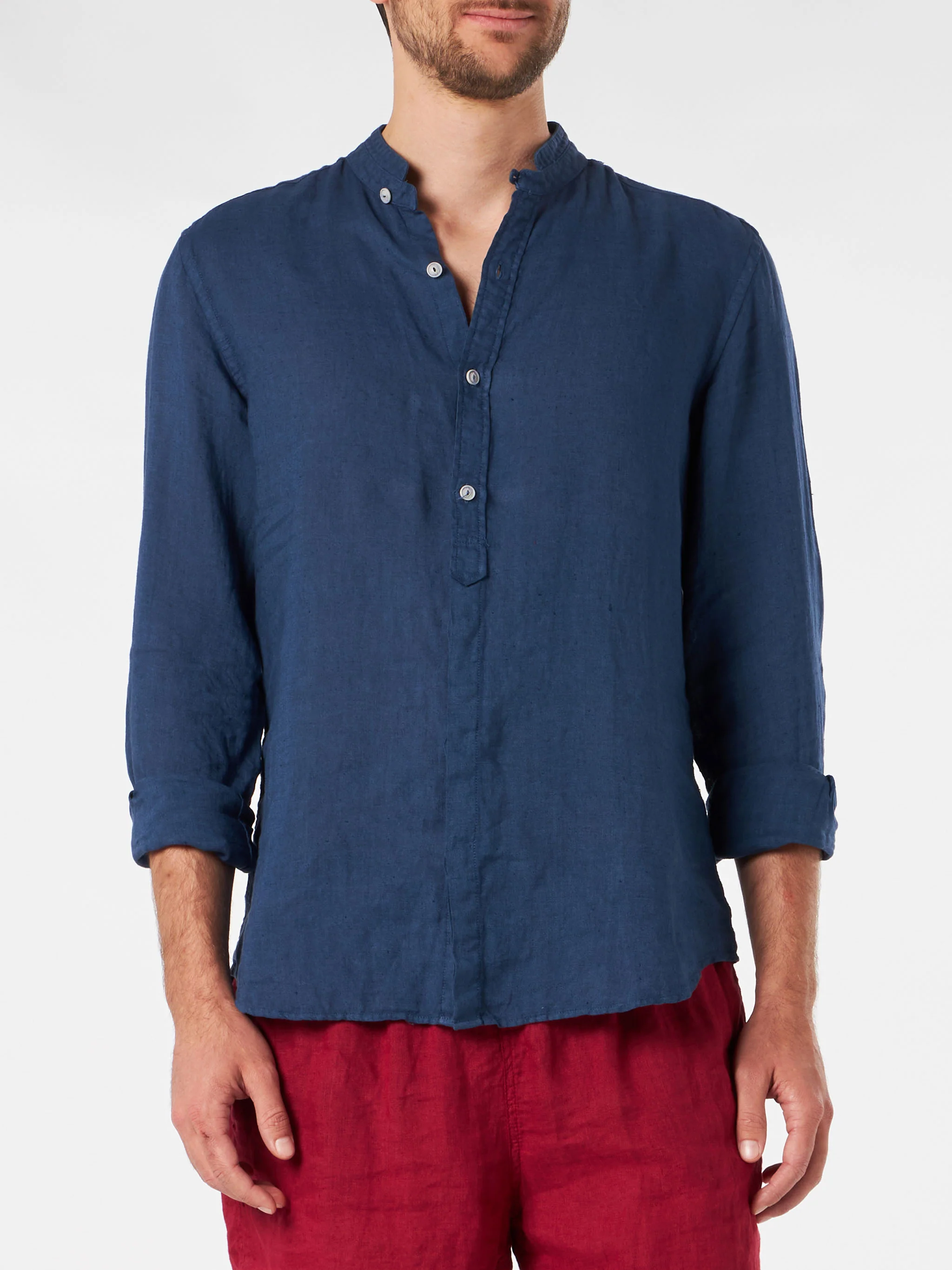 Blauw herenoverhemd