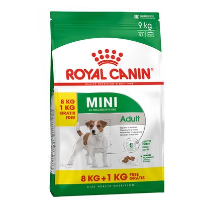 kg di crocchette Royal Canin Mini Adult per cani + 1 kg in omaggio!*