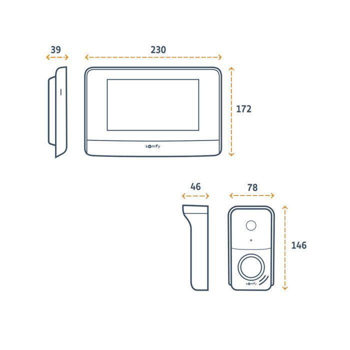 Videoportero Somfy V500 PRO IO, kit con pantalla táctil de 7