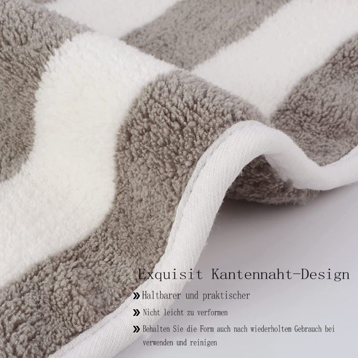 Set di 2 asciugamani da bagno in microfibra di grandi dimensioni (70x140 cm), morbidissimi e assorbenti, colore grigio.