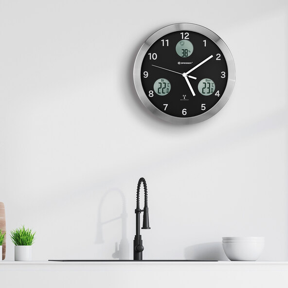 MyTime io radiogestuurde wandklok, zwart