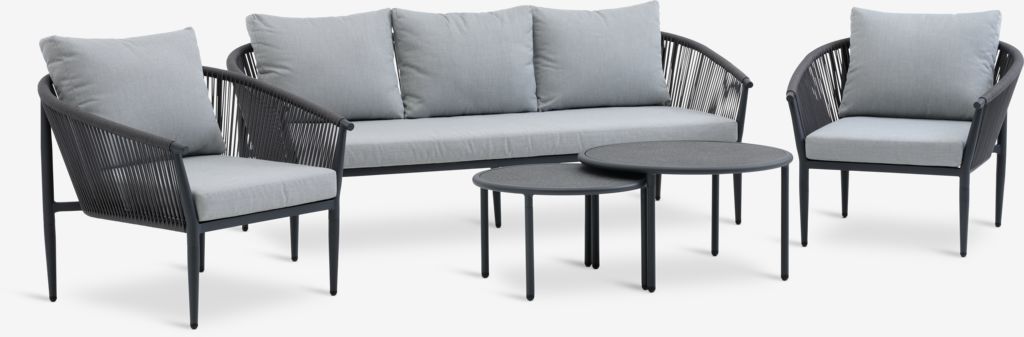KIRKENES KIRKENES Lounge garnitura s 5 sjedala u sivoj boji