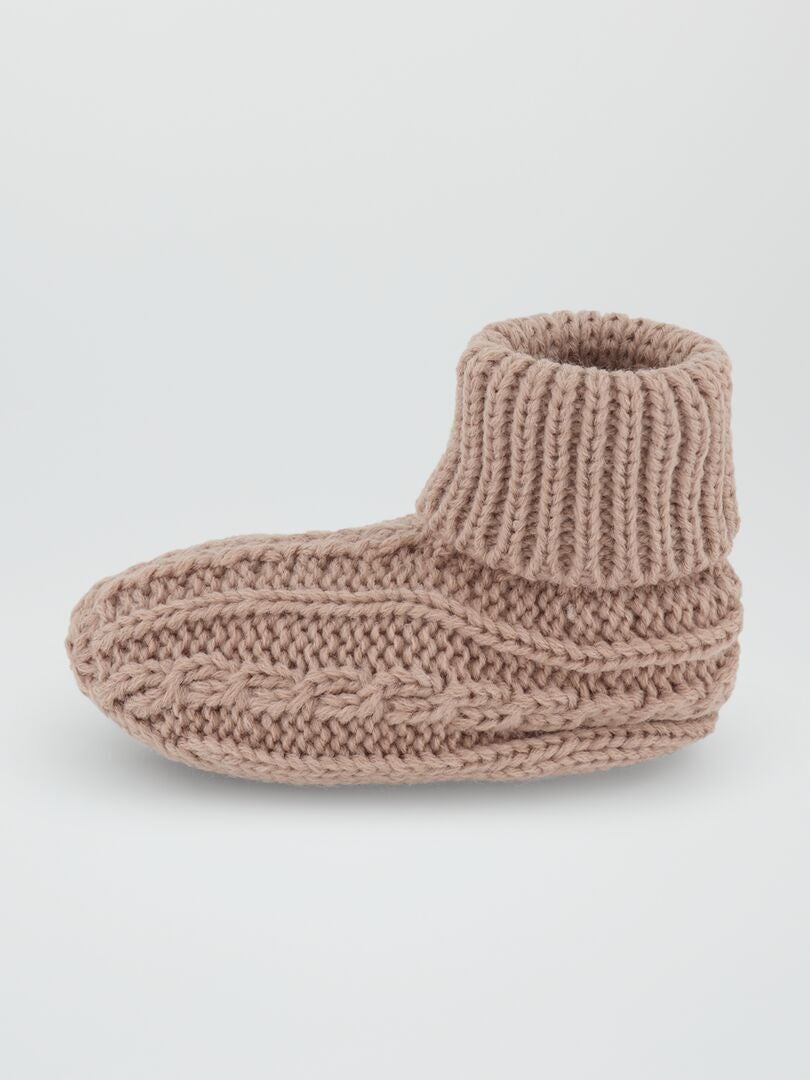Gehaakte pantoffels - ROZE