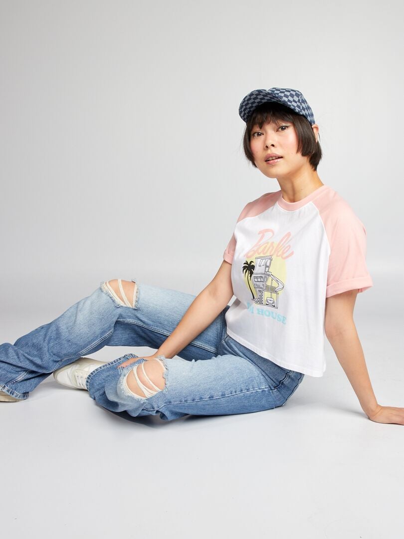 Korte 'Barbie'-t-shirt - WIT