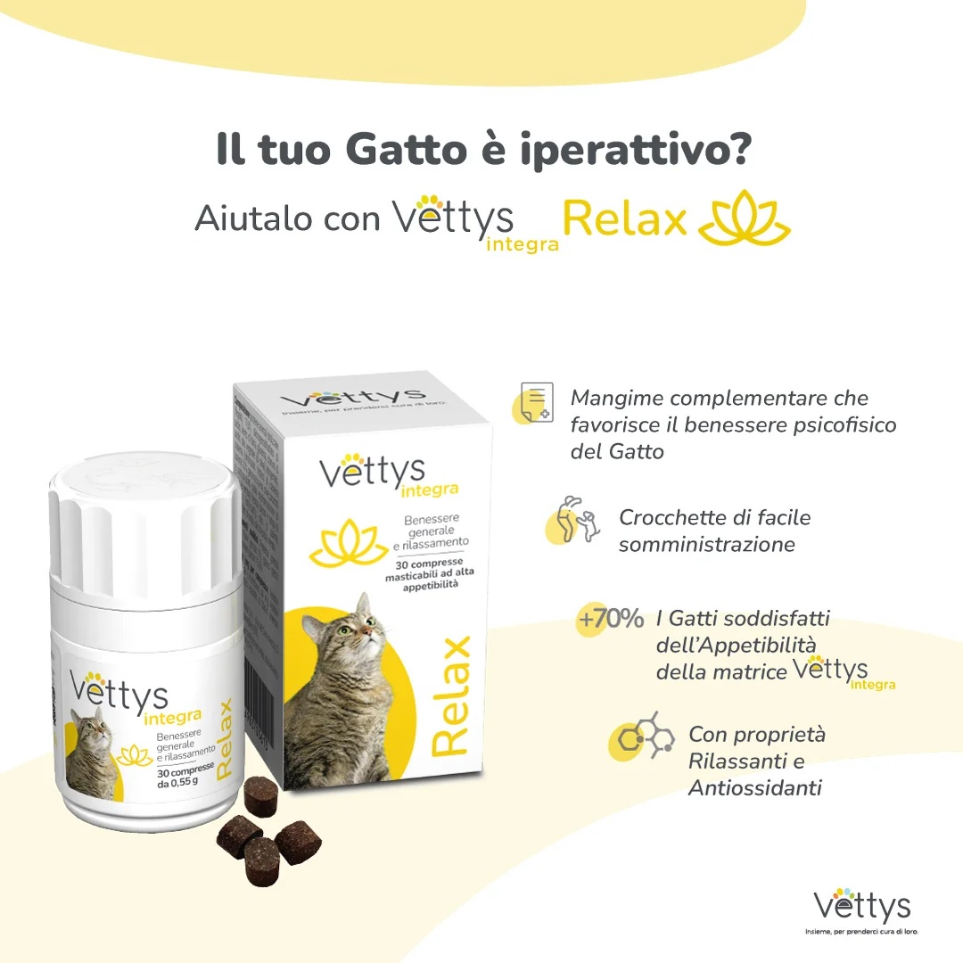 VETTYS Vettys Integra Relax Cat 30 comprimidos Relaxamento para gatos