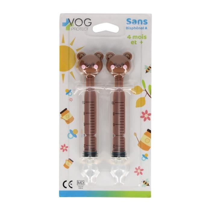 Aspirador nasal para bebés con jeringas de oso, sin BPA - A partir de 4 meses