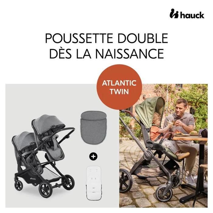 HAUCK - Atlantic Twin I-snug 2 Dubbele Duo Kinderwagen