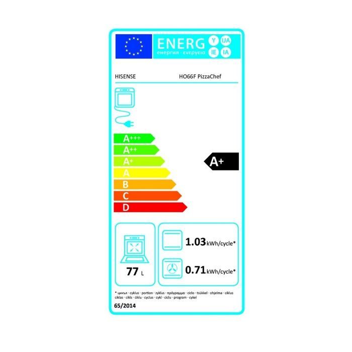 Hisense Einbaubackofen 59,4 cm 77 l 3500 W Schwarz - HO66F