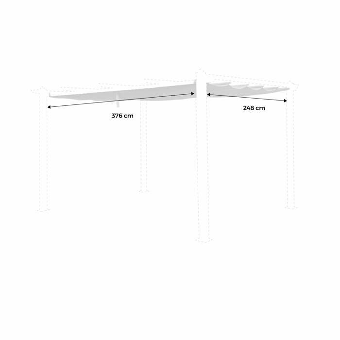 Toldo gris para cenador Condate de 3x4 m - toldo de repuesto para pérgola.