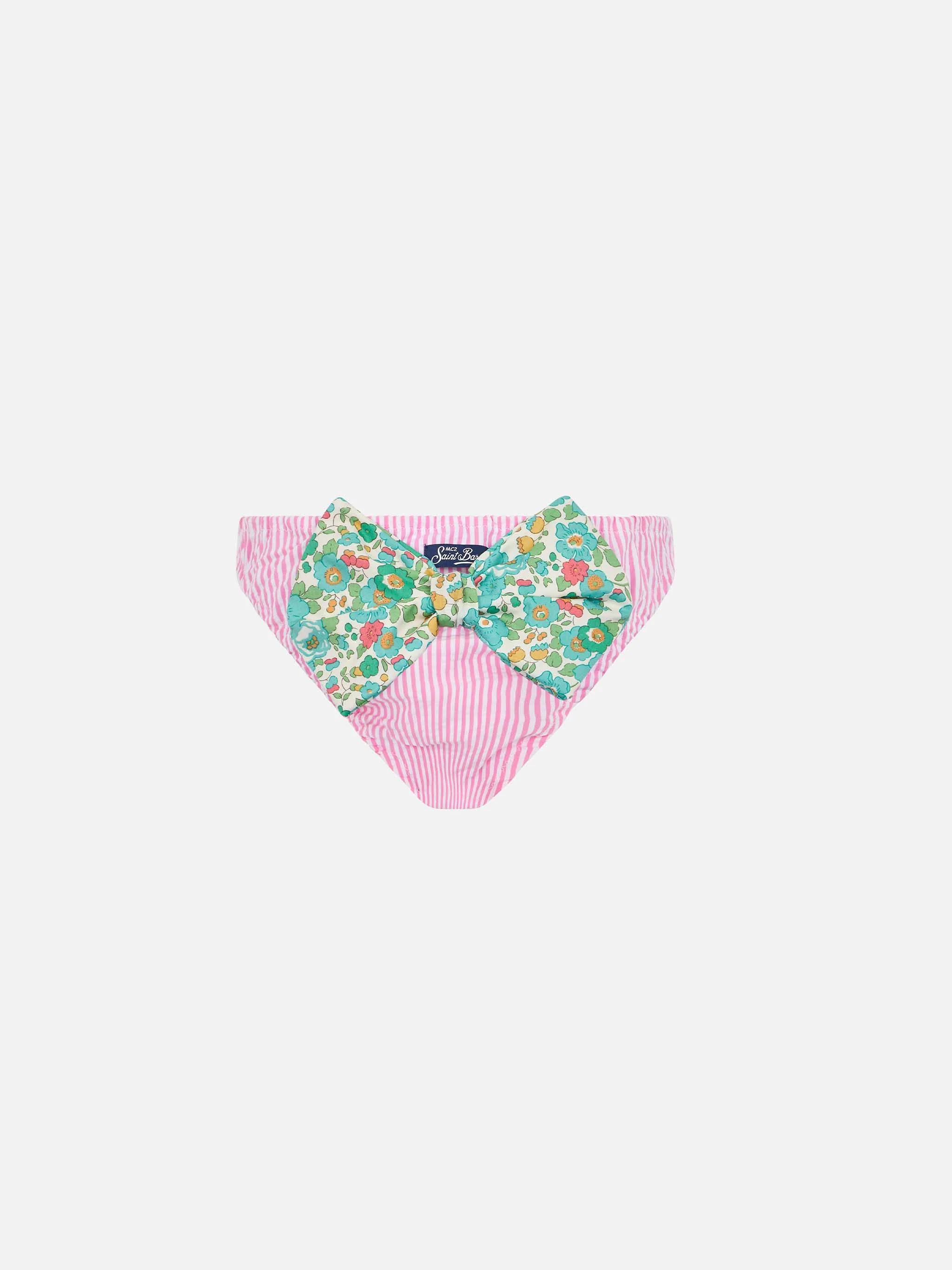 Katoenen zwembroekje voor meisjes met strik en Betsy-print |