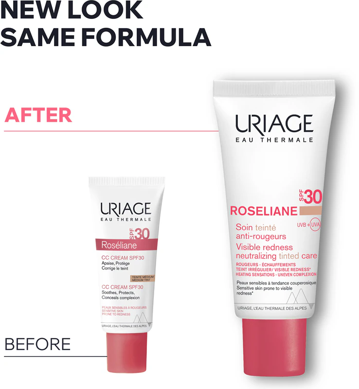 Uriage Roseliane CC Cream FPS 30 para pele sensível com tendência a manchas.