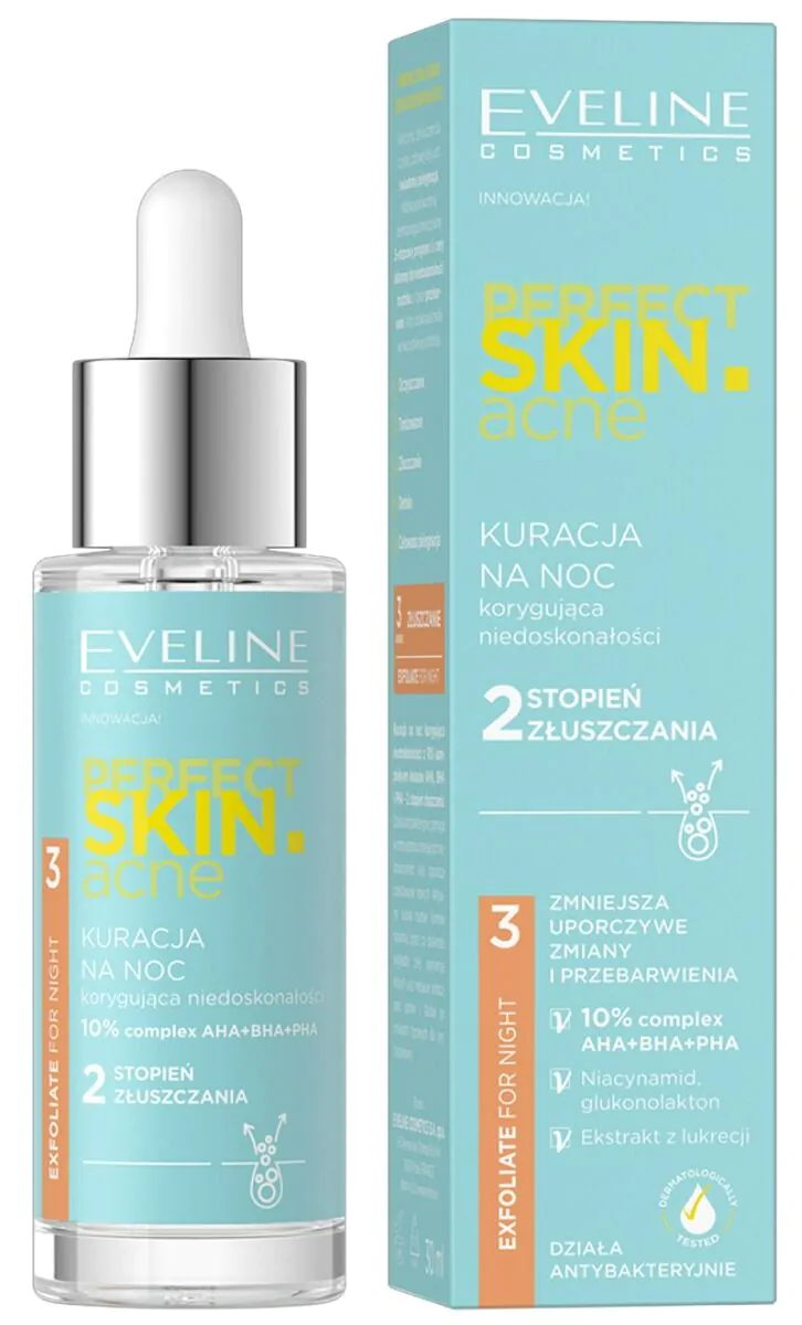 Eveline Perfect Skin Acne Kuracja na noc z 10% kwasami