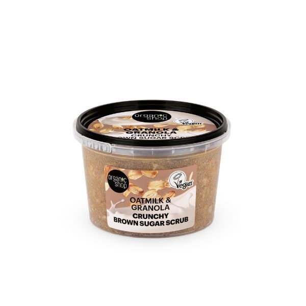 Organic Shop auzu piena un granolas kraukšķīgais cukura skrubis 250ml