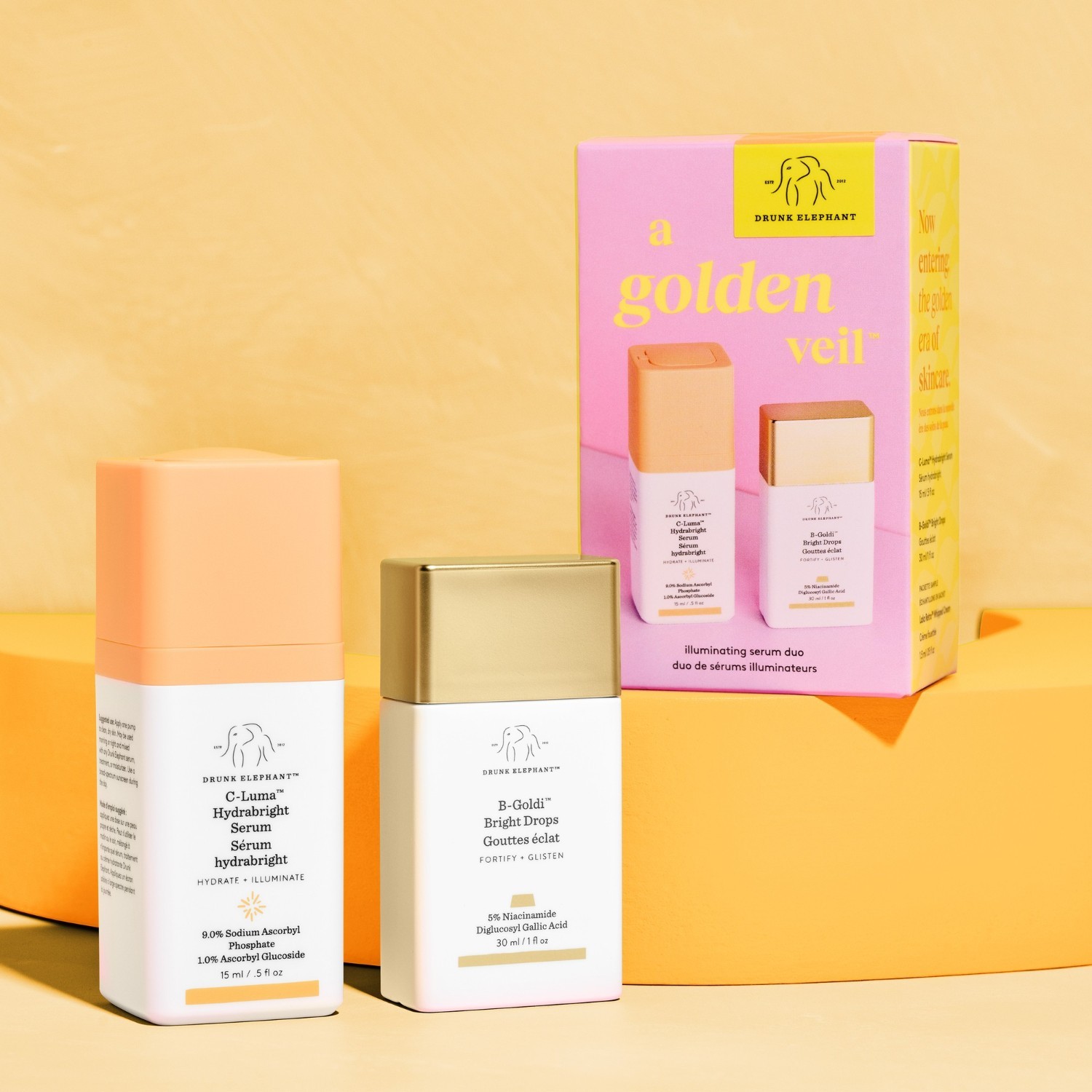 Komplet za nego obraza Drunk Elephant A Golden Veil™ – 1 kos
