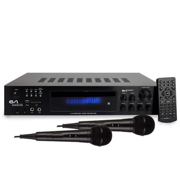 Amplificador Hi-Fi - Evidence Acoustics - EA-7360-BT - 5.2 - 4 x 75 W + 3 x 20 W - Bluetooth, USB, SD